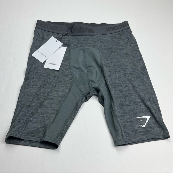 Gymshark Other - GymShark Element + Baselayer Shorts Grey Black Marl White mens size medium NEW